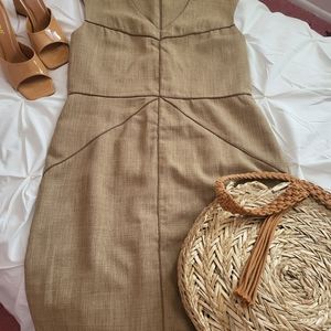Ellen Tracy beige cap sleeve dress - Size 16